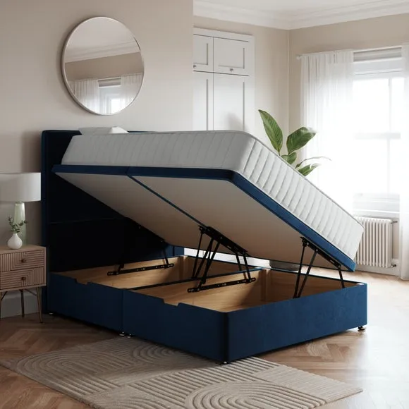 Luxury Side Ottoman Bed Frame, Velvet 2