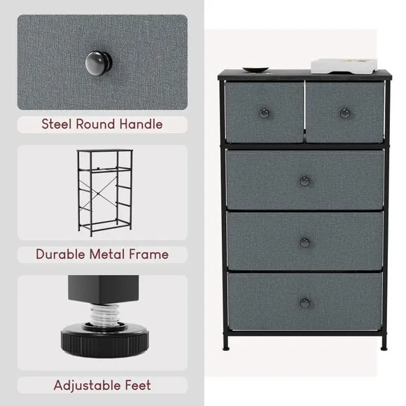 Maye 5 Drawer Fabric Chest 3