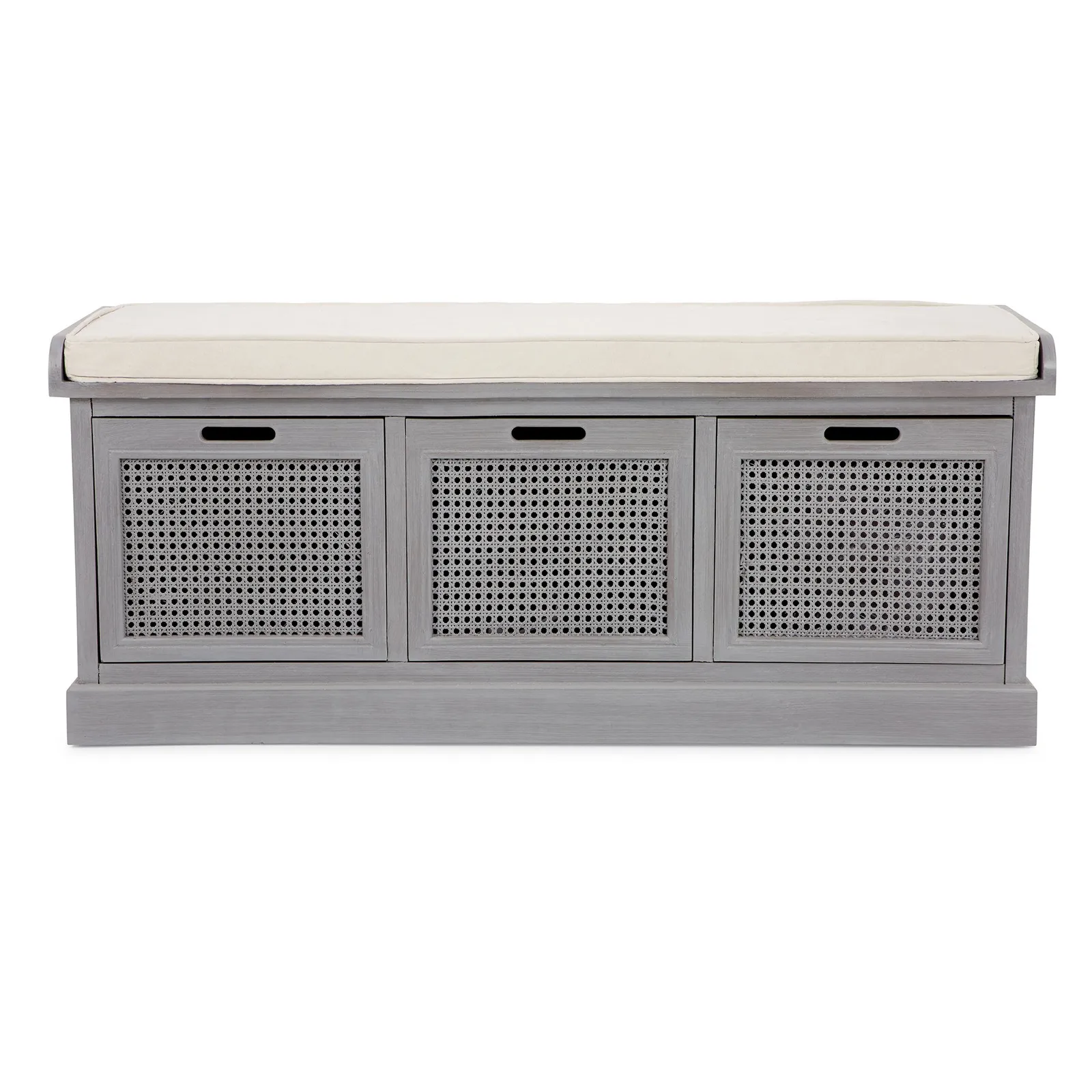 Lucy Cane Grey Storage Bench Grey