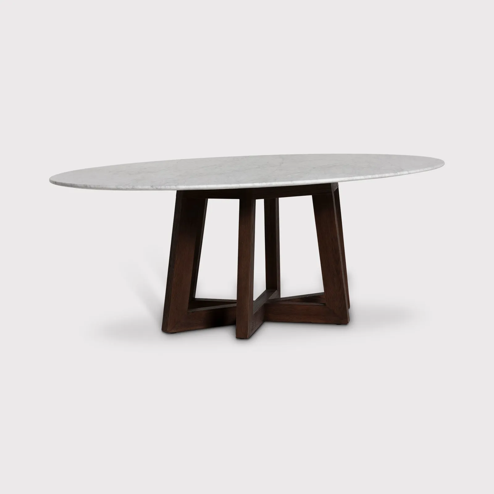 Griffin Oval Dining Table 220x120x76cm, Round, Brown Marble | Barker & Stonehouse