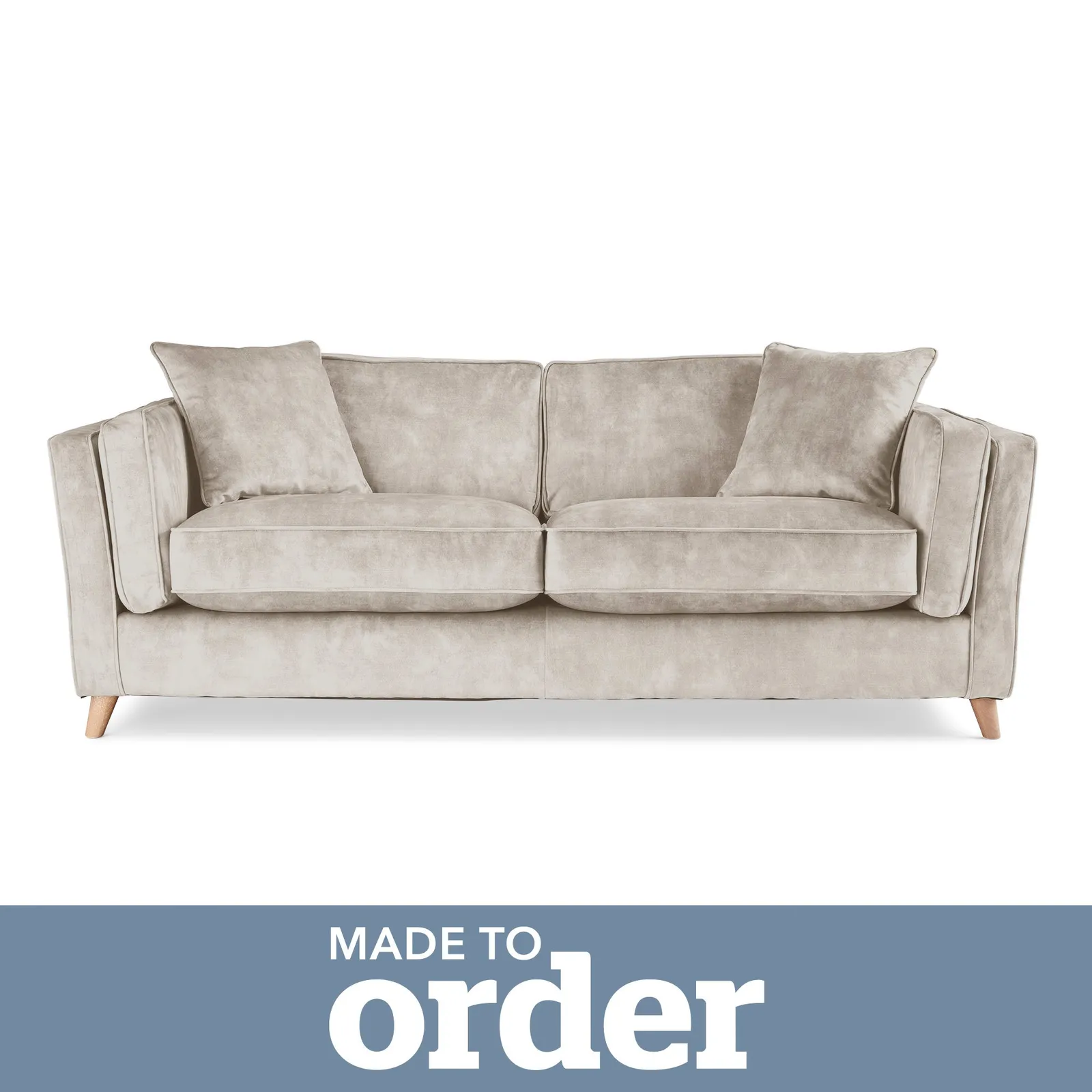 Arabella 3 Seater Sofa Slub Velvet Slub Velvet Natural