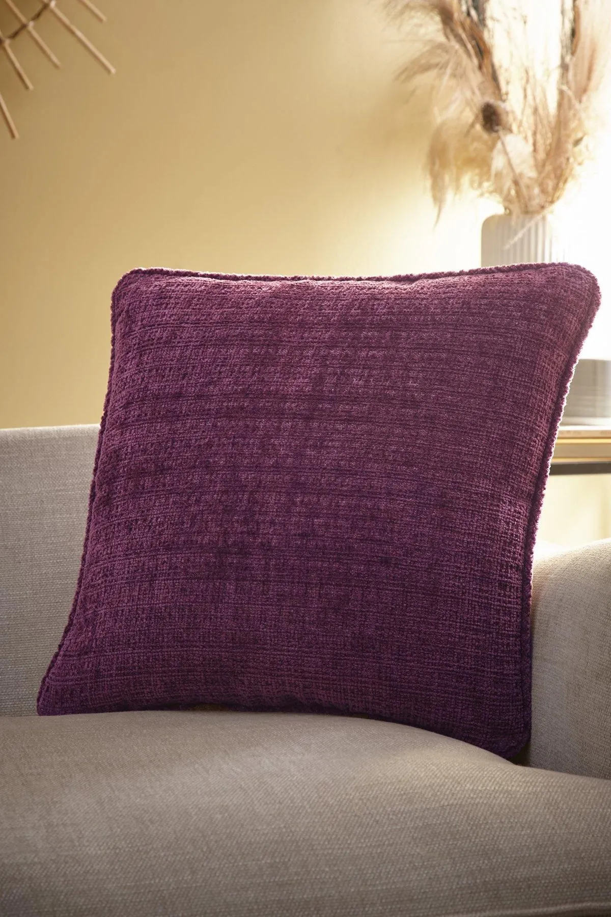 Appletree 'Alba' Textured Chenille Filled Cushion in Wine 1
