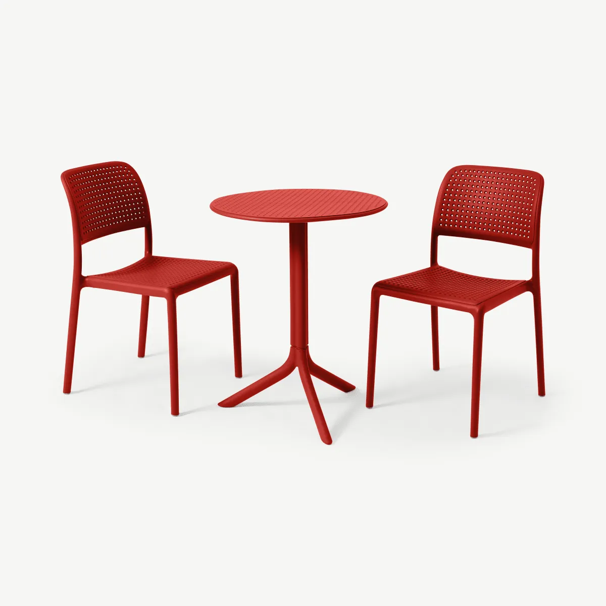 Nardi 2 Seat Bistro Set, Red Fibreglass & Resin