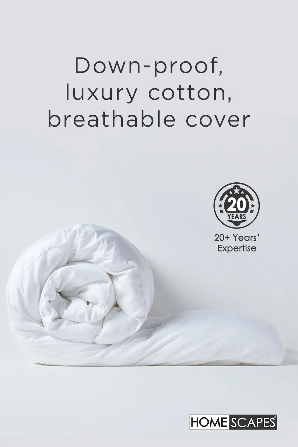 Homescapes Duck Feather & Down 15 Tog Winter Duvet in White 4