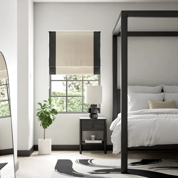 Luna Bordered Easy Chain Blackout Roman Blind 1
