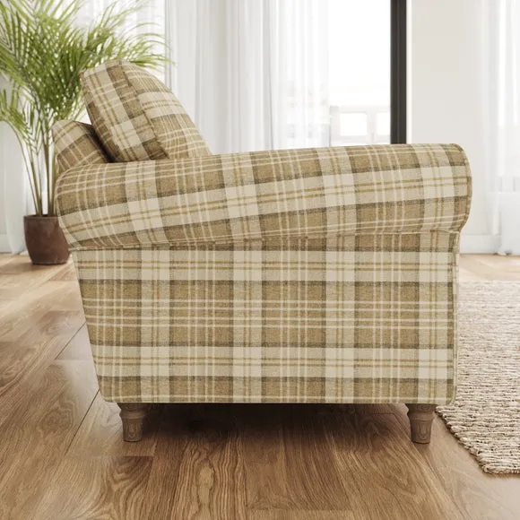 Flori Woven Check Fabric Orkney Armchair 2