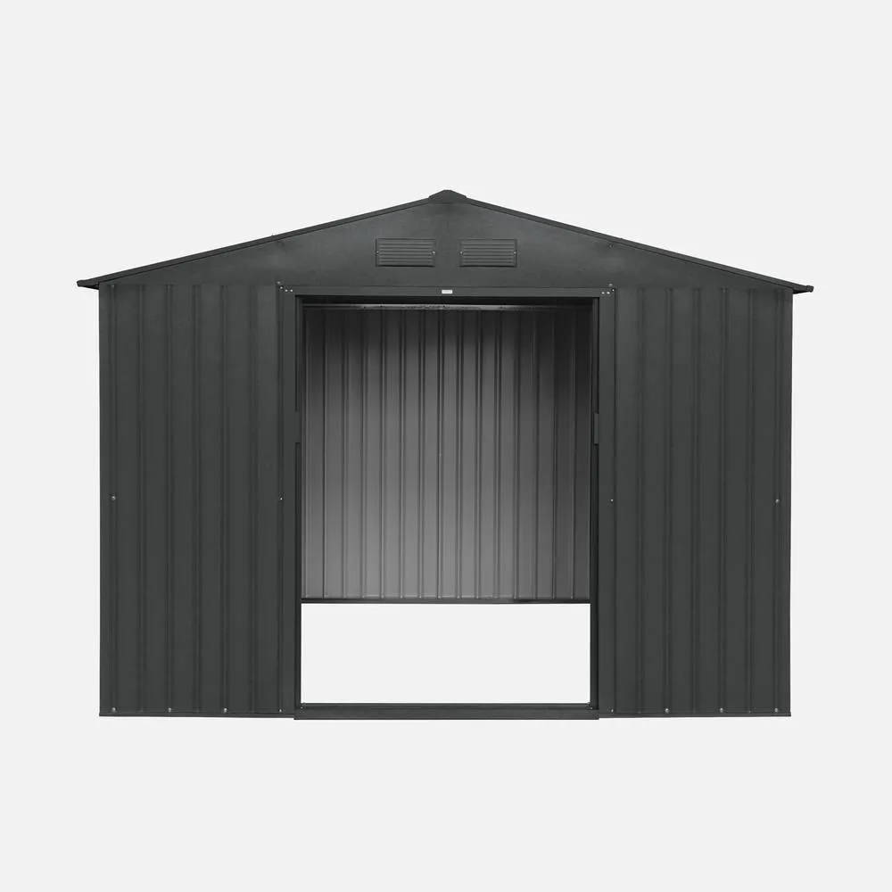 sweeek (9 X 8.5ft) 7.06m² Metal Garden Storage Shed in Dark Grey 3