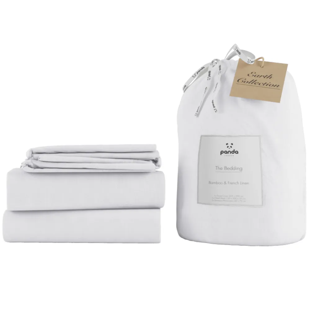 Panda Linen Bedding Set - Coconut White - 3ft Single 1