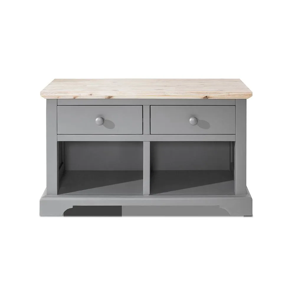Statement Furniture Florence Storage Bench with 2 Drawers & 2 Baskets in Light Grey 4
