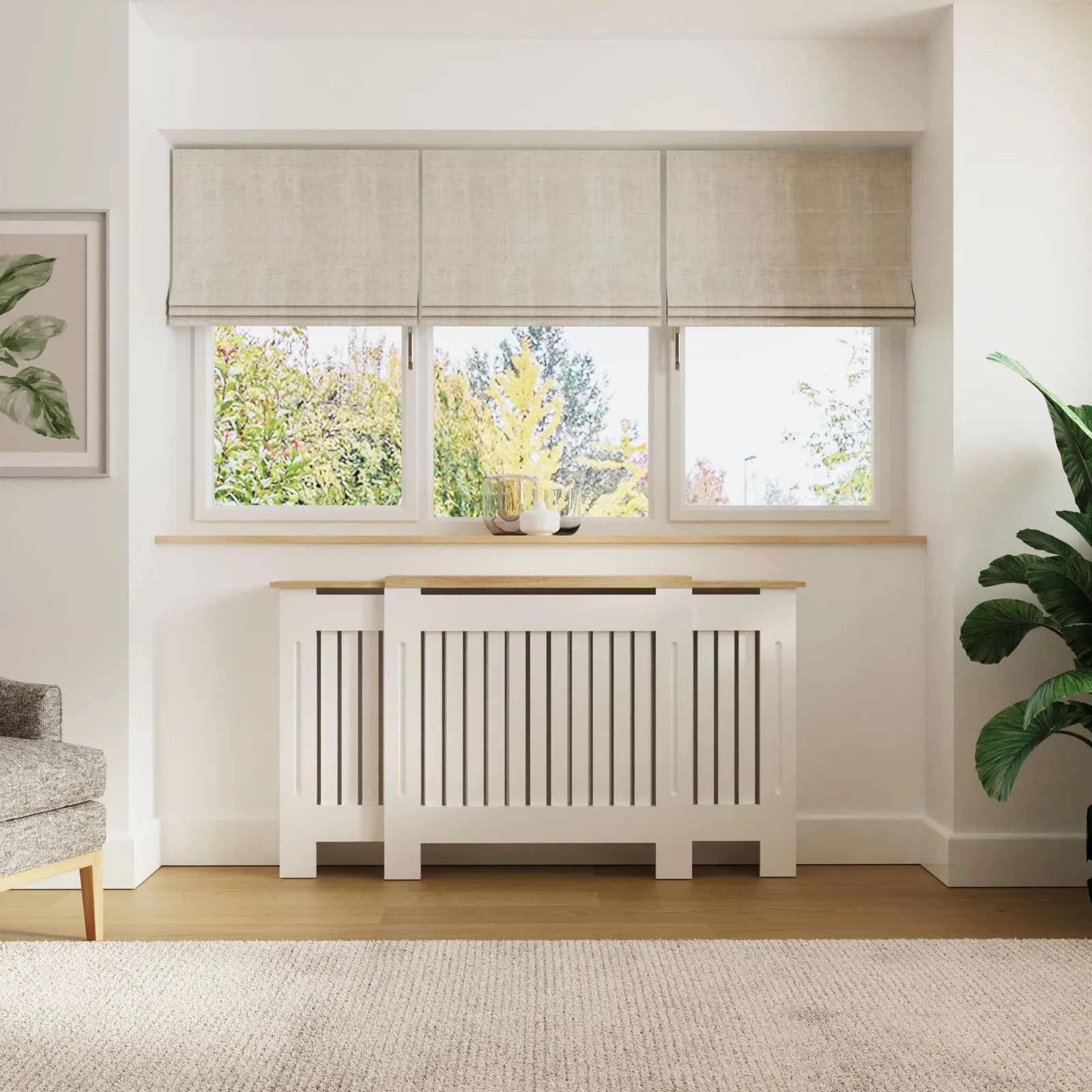 GFW Longslow Adjustable Radiator Cover in White 2