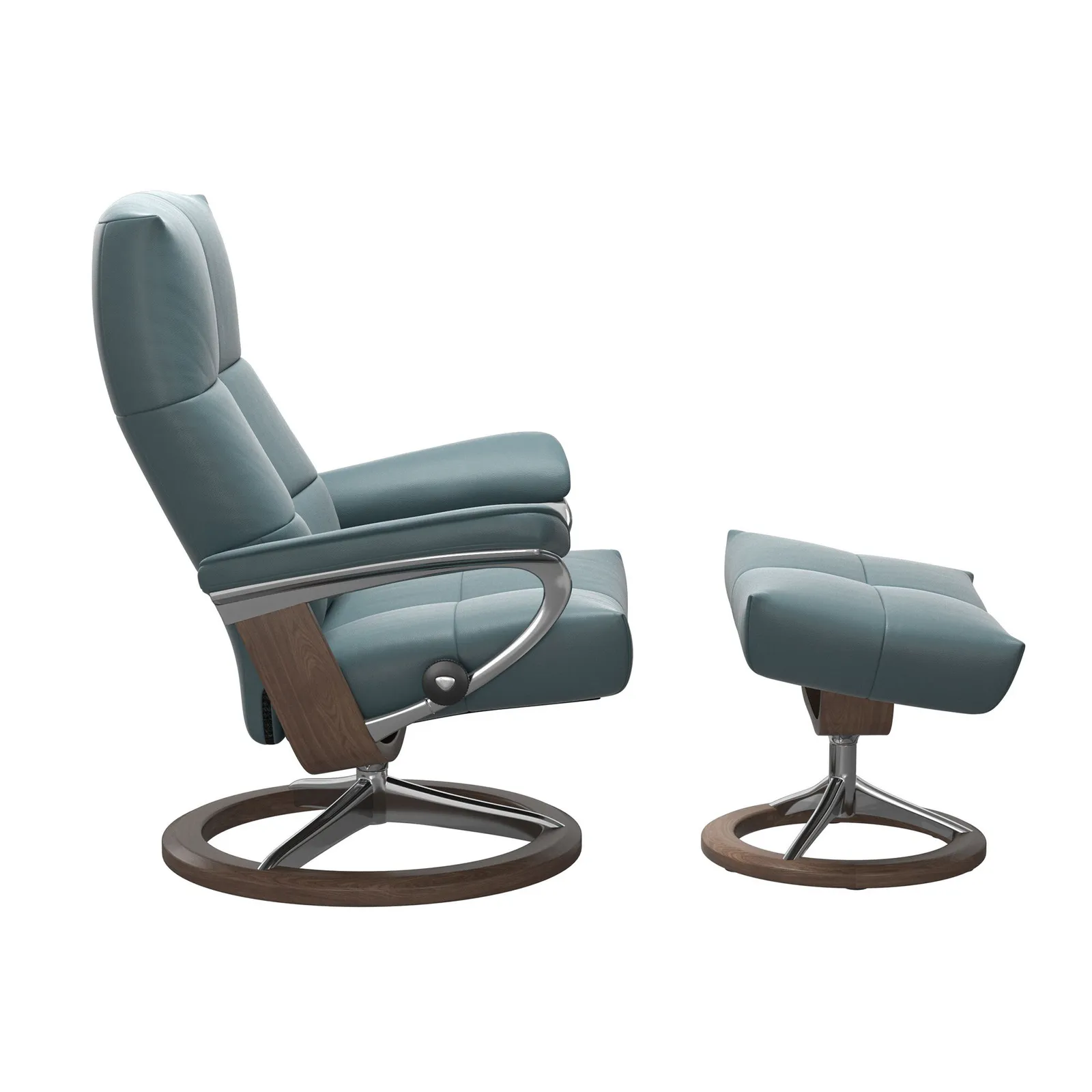 Stressless David Small Signature Recliner Chair & Footstool Leather | Barker & Stonehouse 2