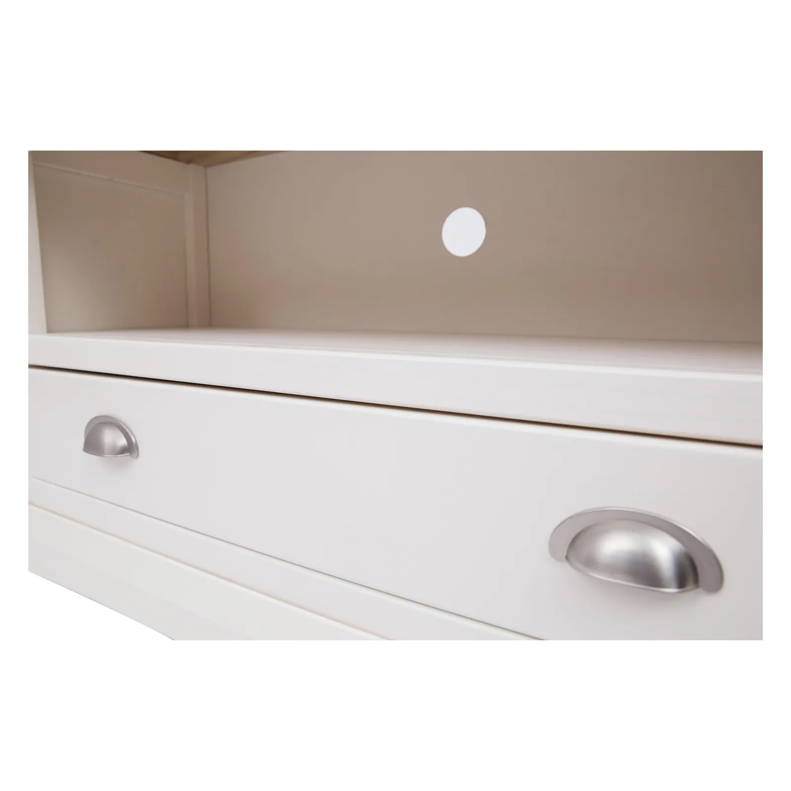 Cabinet Bits Cosenza Off-White 1 Drawer TV Cabinet Chrome Cup Handle 5