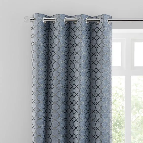 Chenille Ogee Eyelet Curtains 1