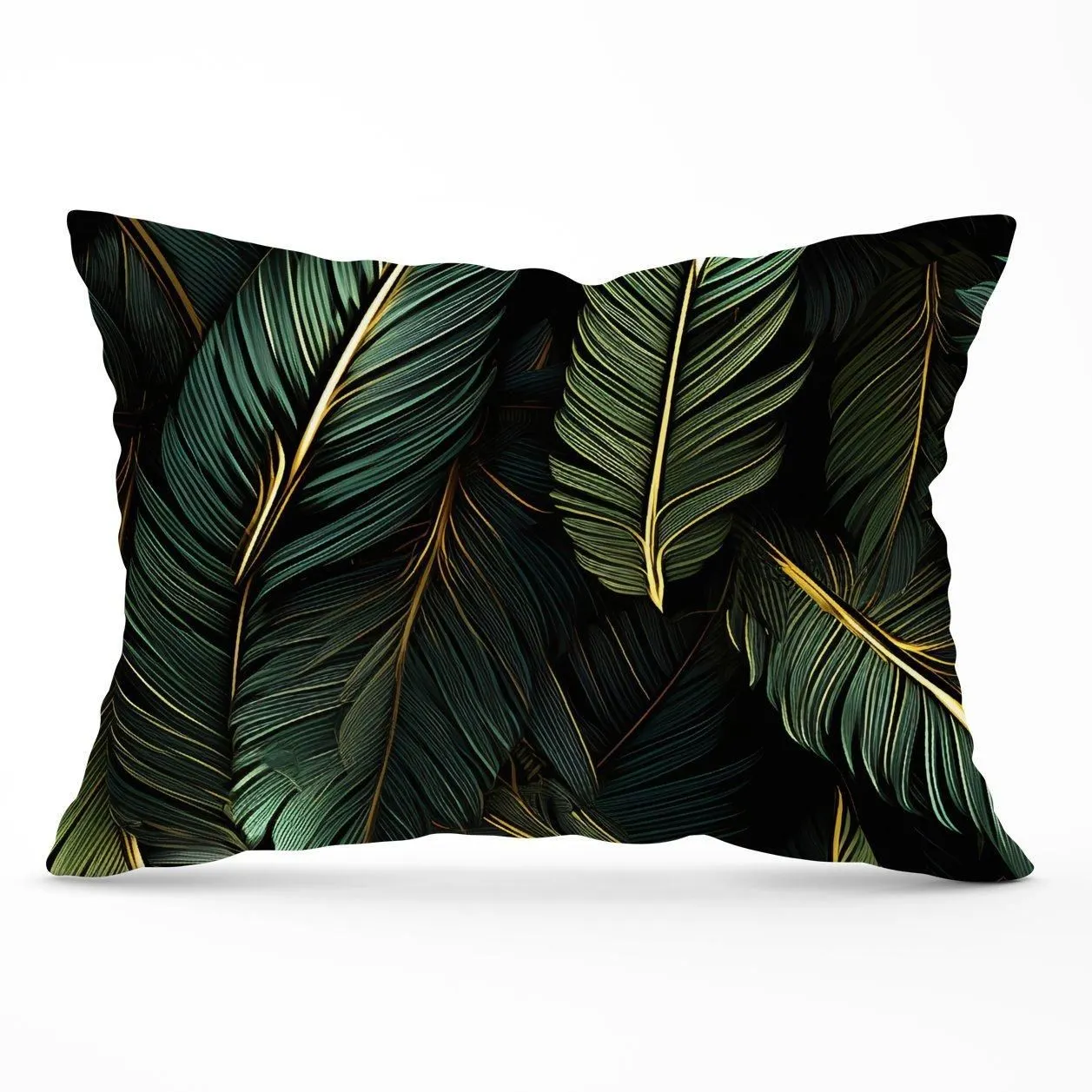 Warren Reed - Designer Green & Gold Leaves Cushions