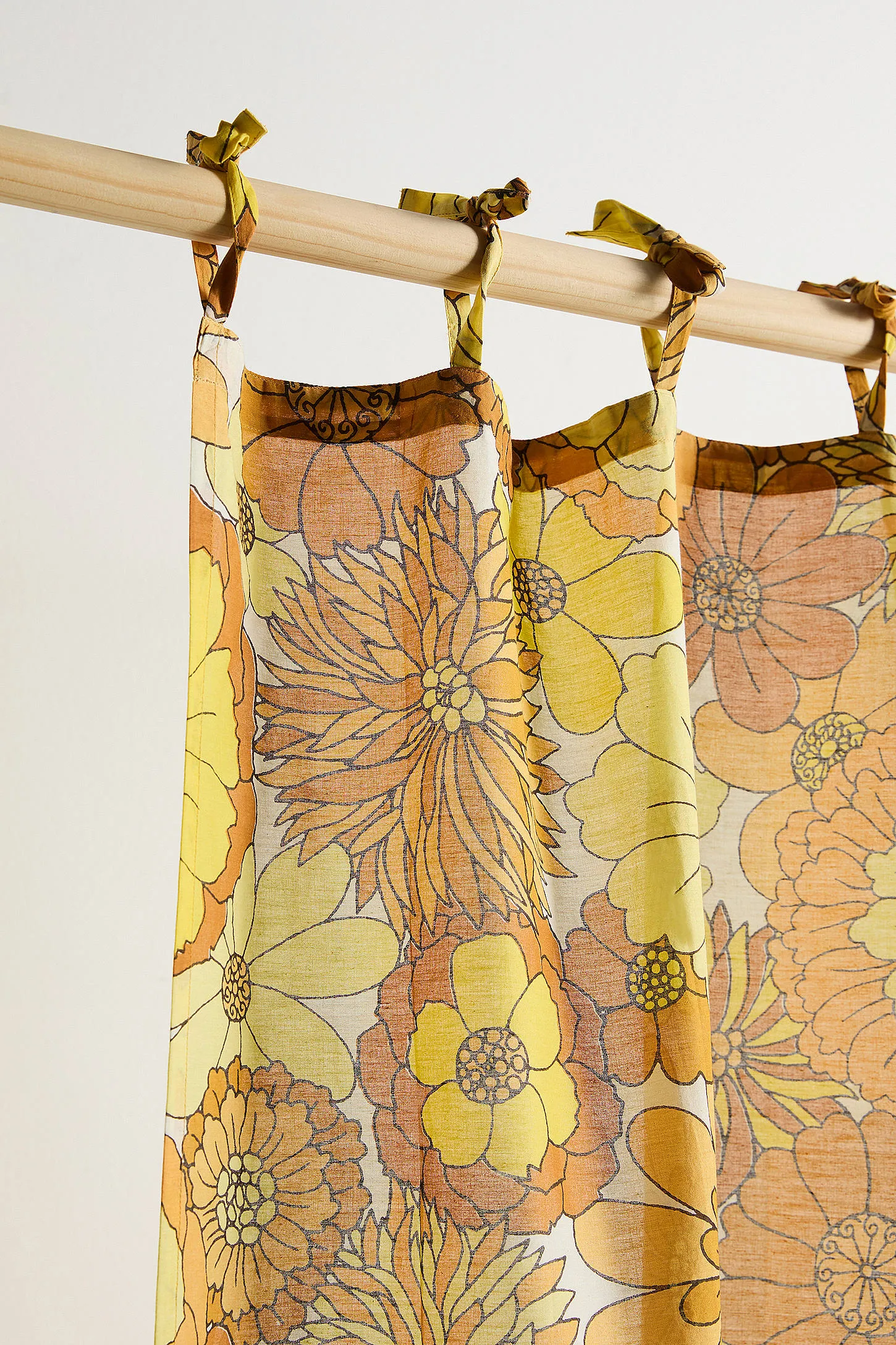 Vera Yellow Floral Curtain - Yellow 4
