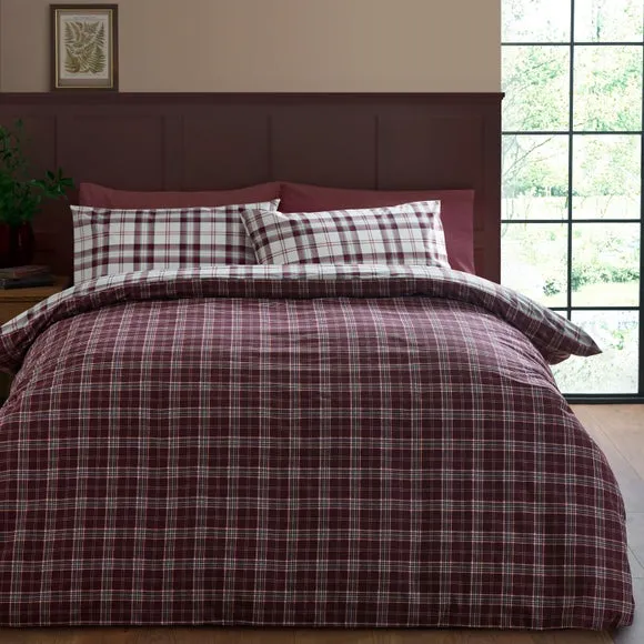 Catherine Lansfield Kelso Check Polycotton Duvet Cover & Pillowcase Set 3