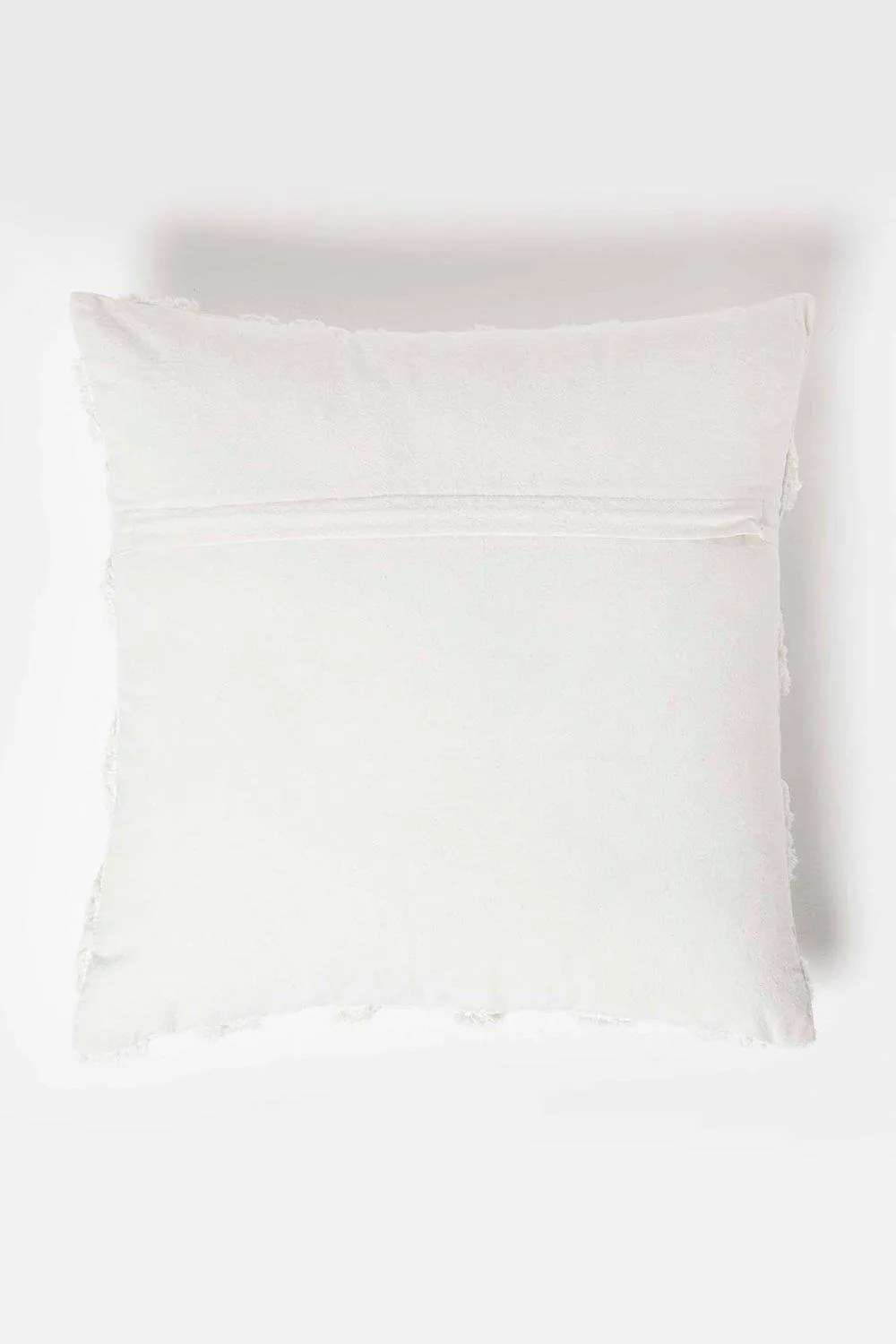 Homescapes Geometric Diamond Tufted Cotton Cushion in White 3