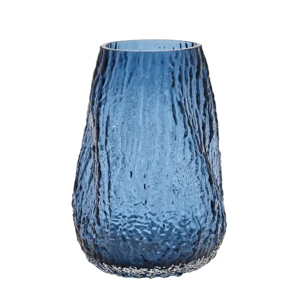 Hestia Blue Fluid Textured Glass Vase 2