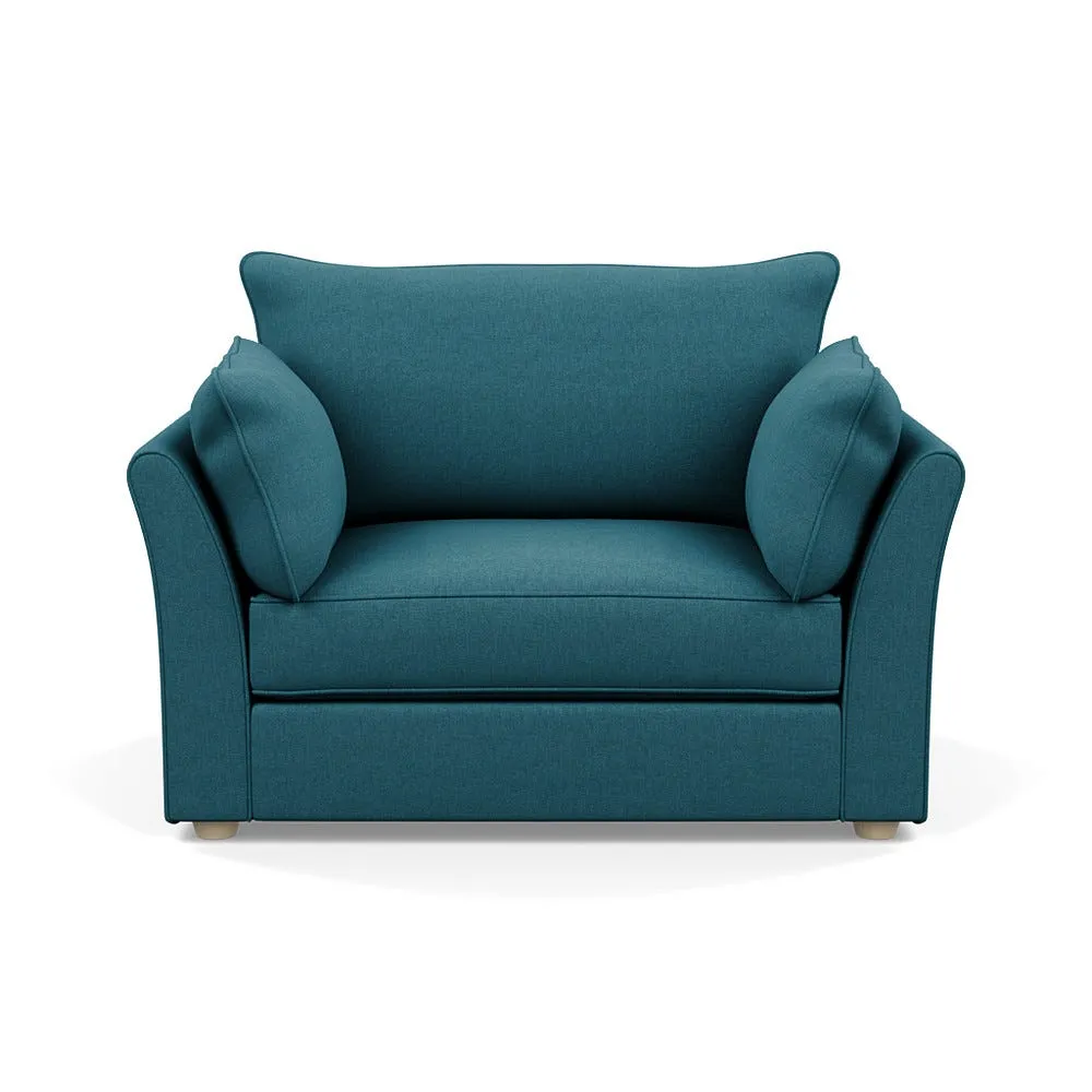 Heal's Tailor Loveseat Brushed Cotton Cadet Natural Beech Feet