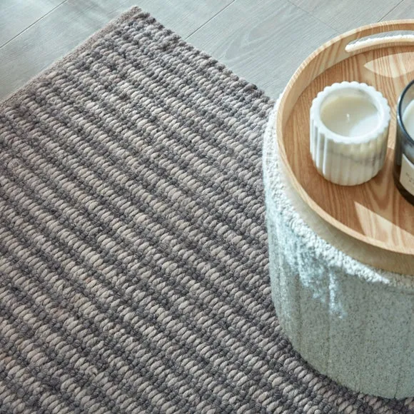 Flecked Braided Wool Rug 6