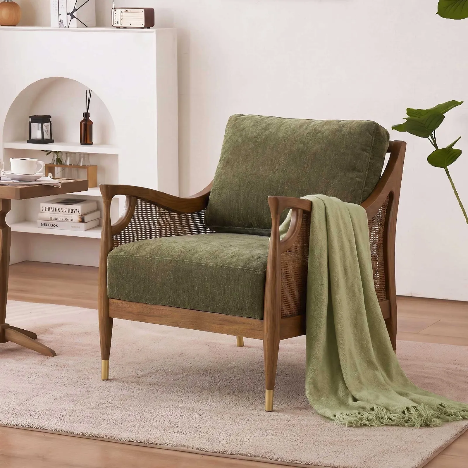 Ambrosio Accent Armchair, Green Fabric | Barker & Stonehouse 2