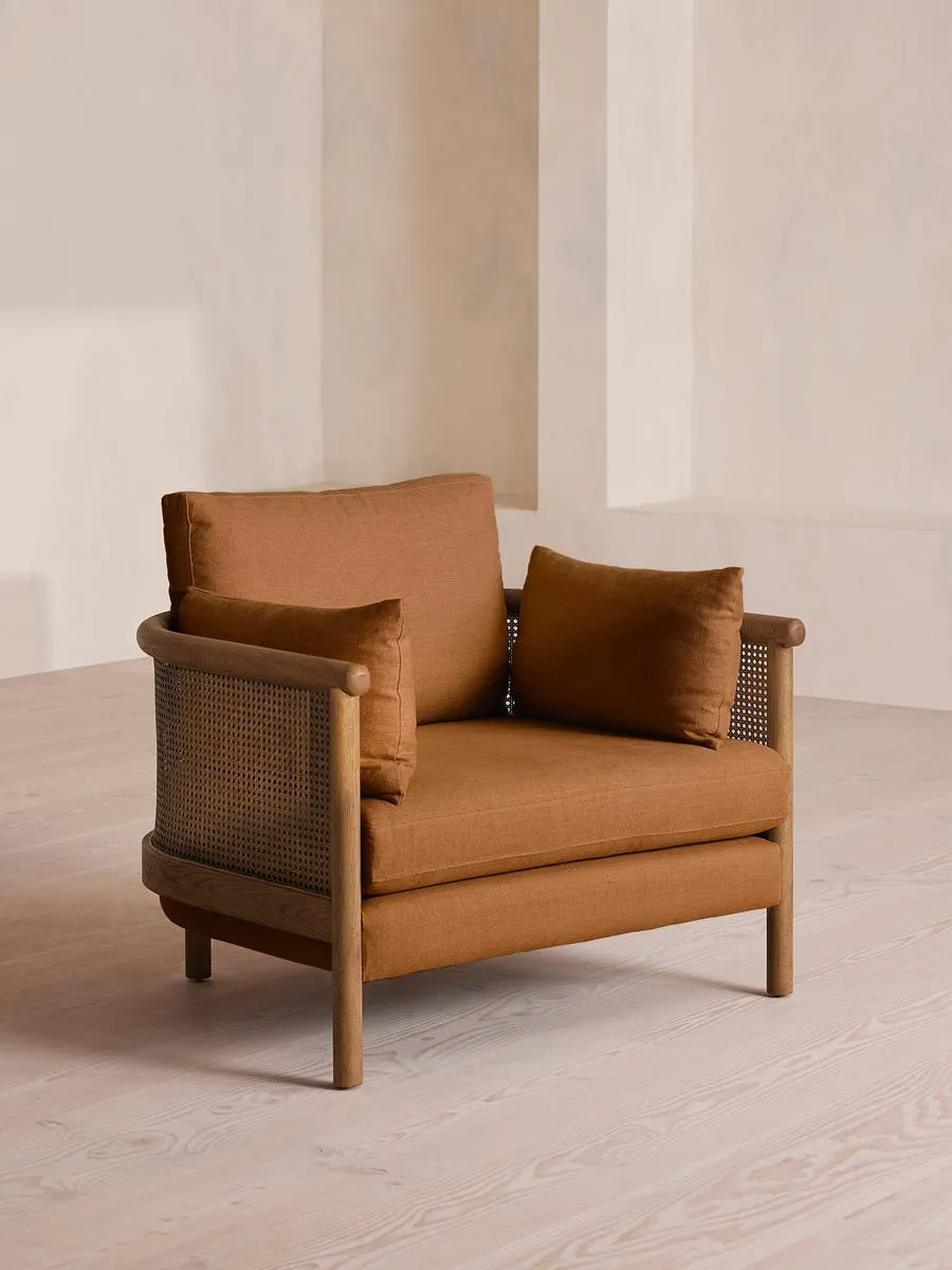 Sydney Armchair, Linen, Terracotta