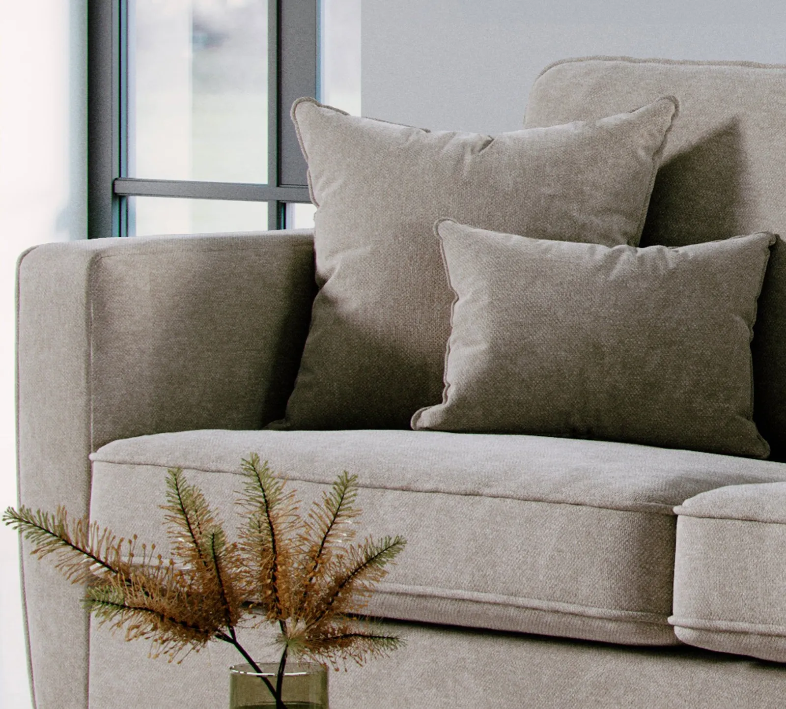 The Great Sofa Company Jackson 2 Seater Chenille Sofa in Stone 4