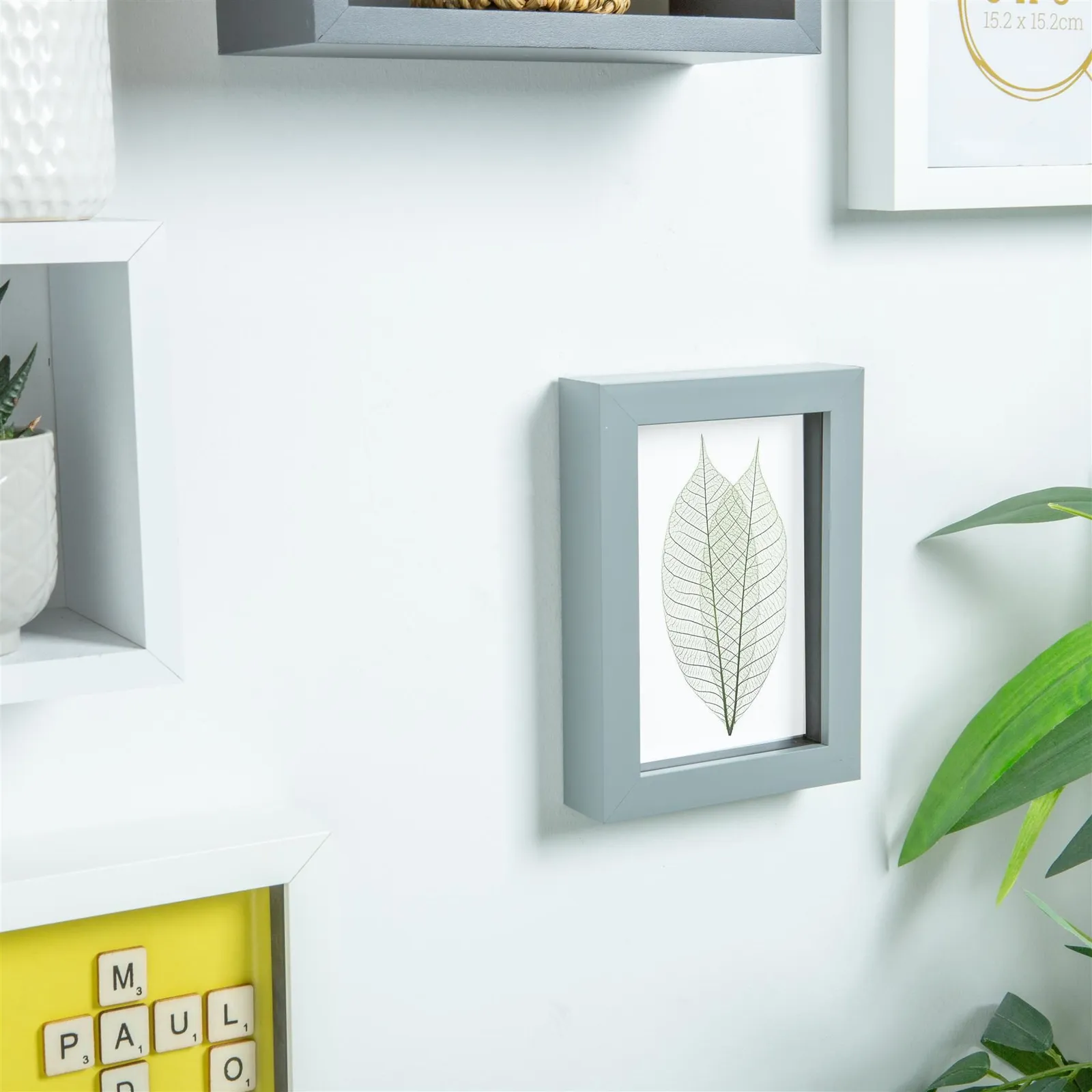 Nicola Spring 3D Box Photo Frame - 4 x 6" in Grey 6