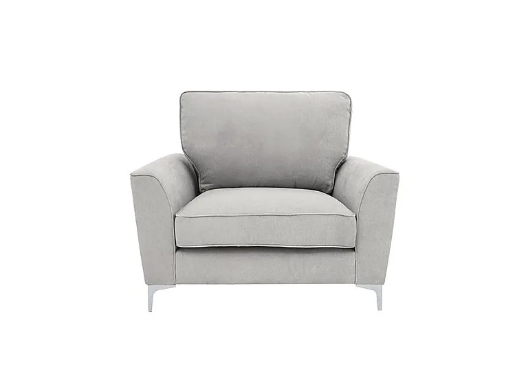 Legend Fabric Armchair with Chrome Feet - Kingston Silver