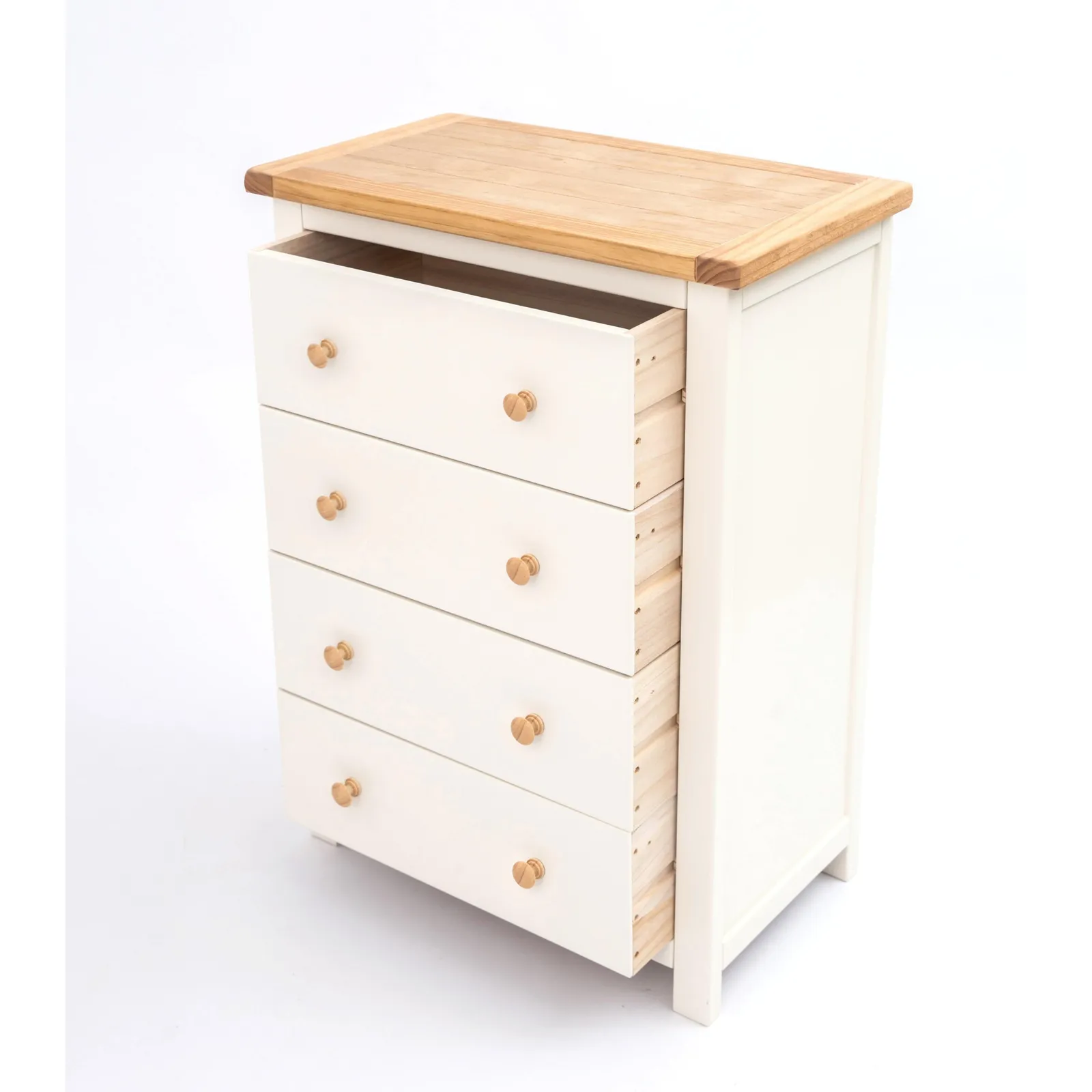 Cabinet Bits Maggiori 4 Drawer Chest of Drawers Wood Knob in Off-White 4