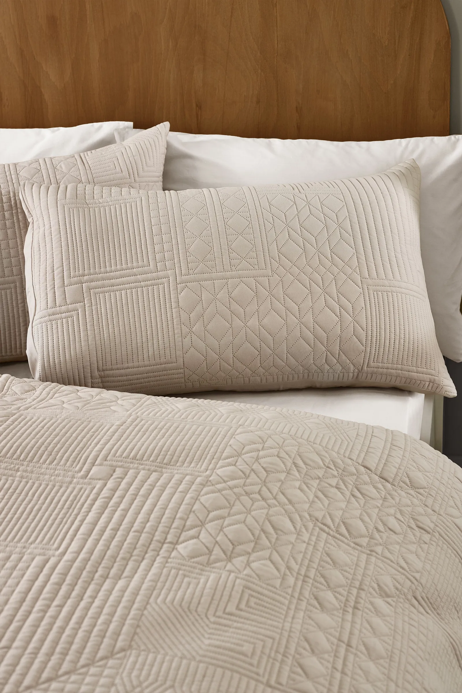 Catherine Lansfield 'Folkstone Geo' Duvet Cover Set in Natural 2