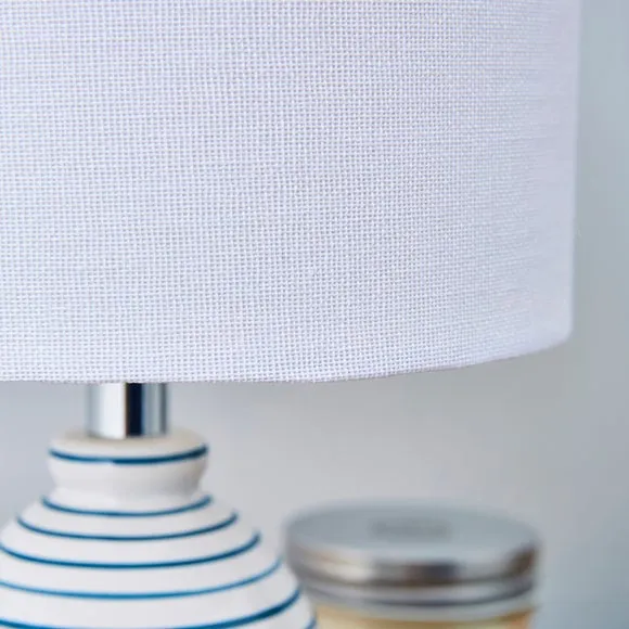 Tenby Ceramic White and Blue Table Lamp 4