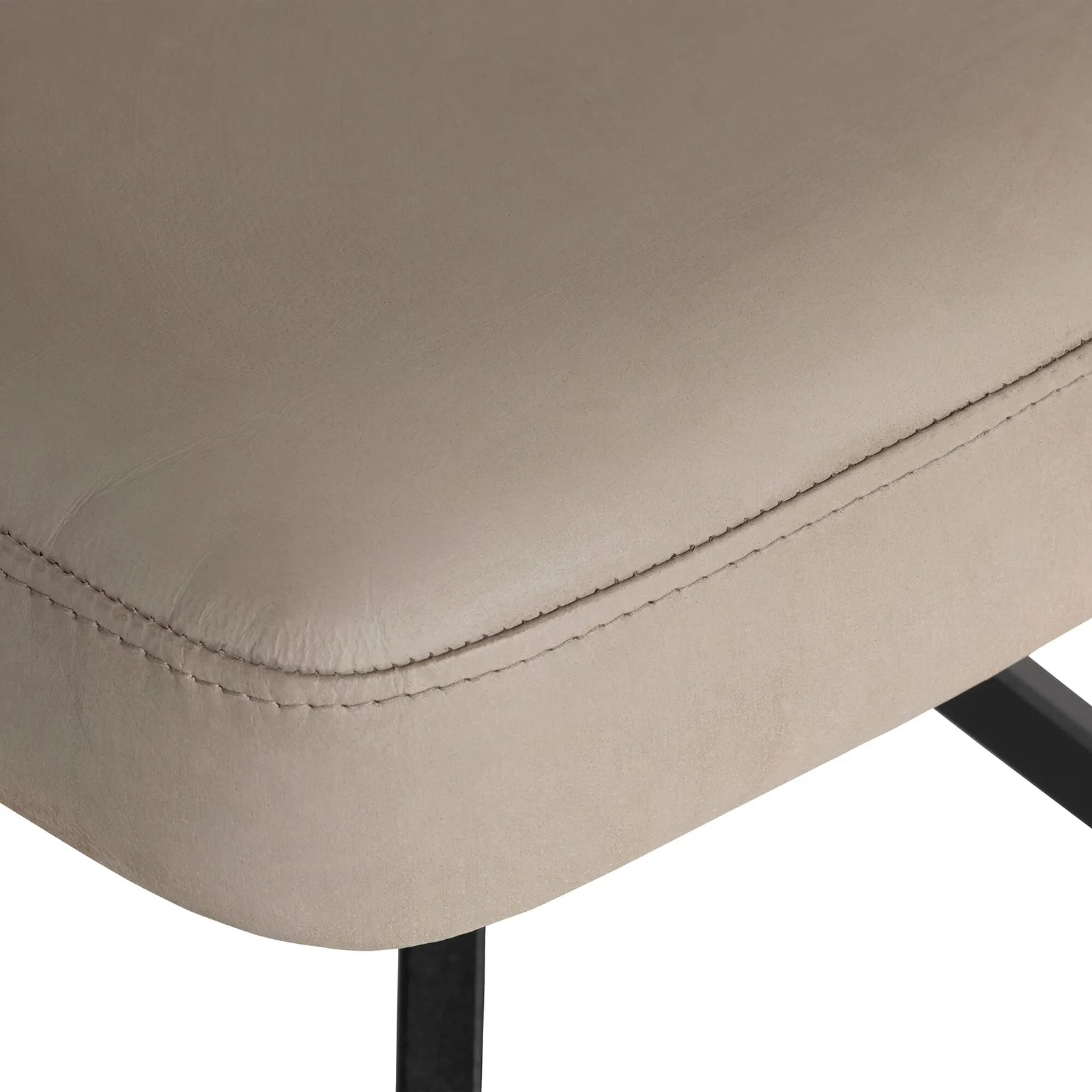 Pure Furniture Beck Swivel Dining Chair With Curved Metal Legs, Grey Leather | Barker & Stonehouse 5