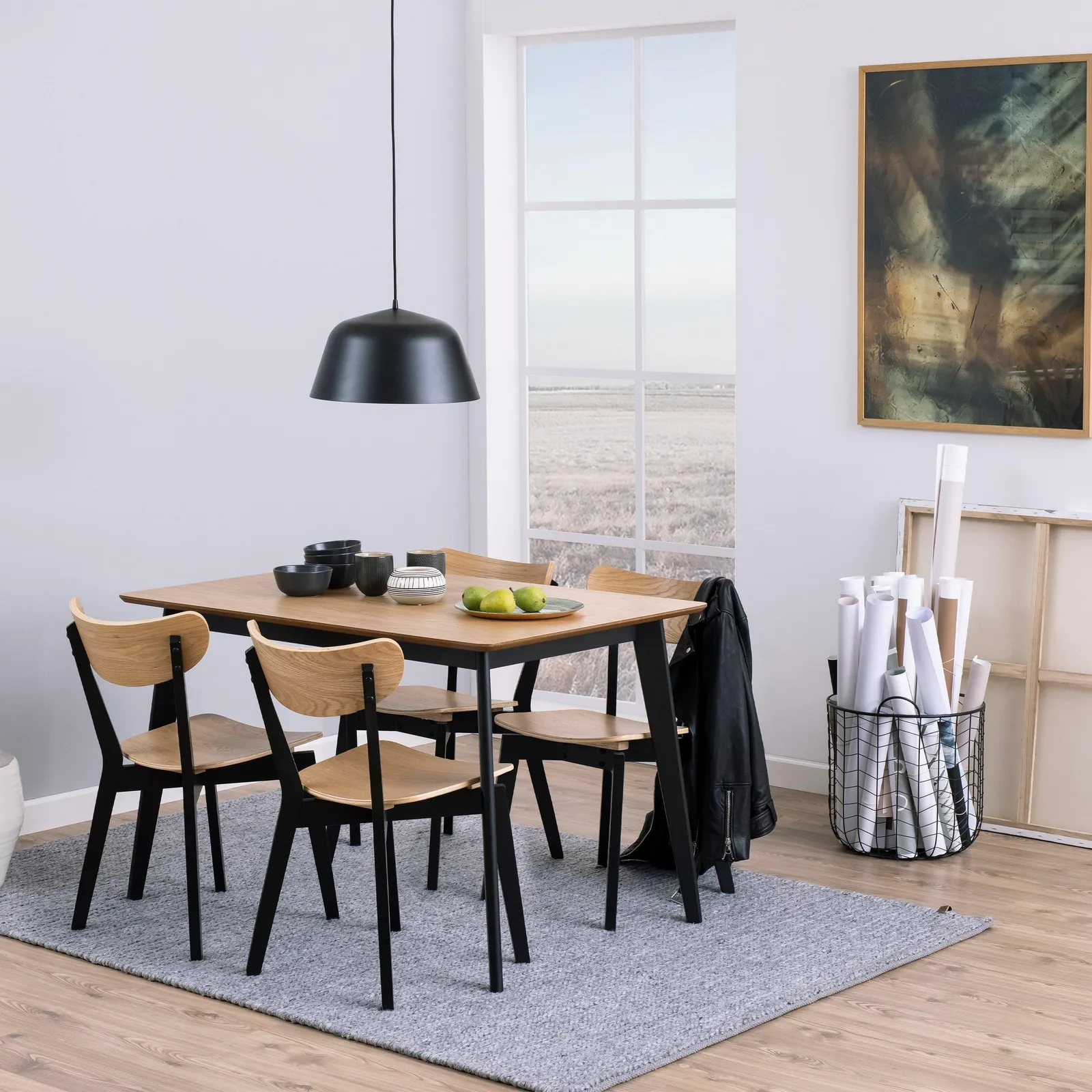 Furniture To Go Roxby Dining Chairs in Black & Oak Set of 2 5