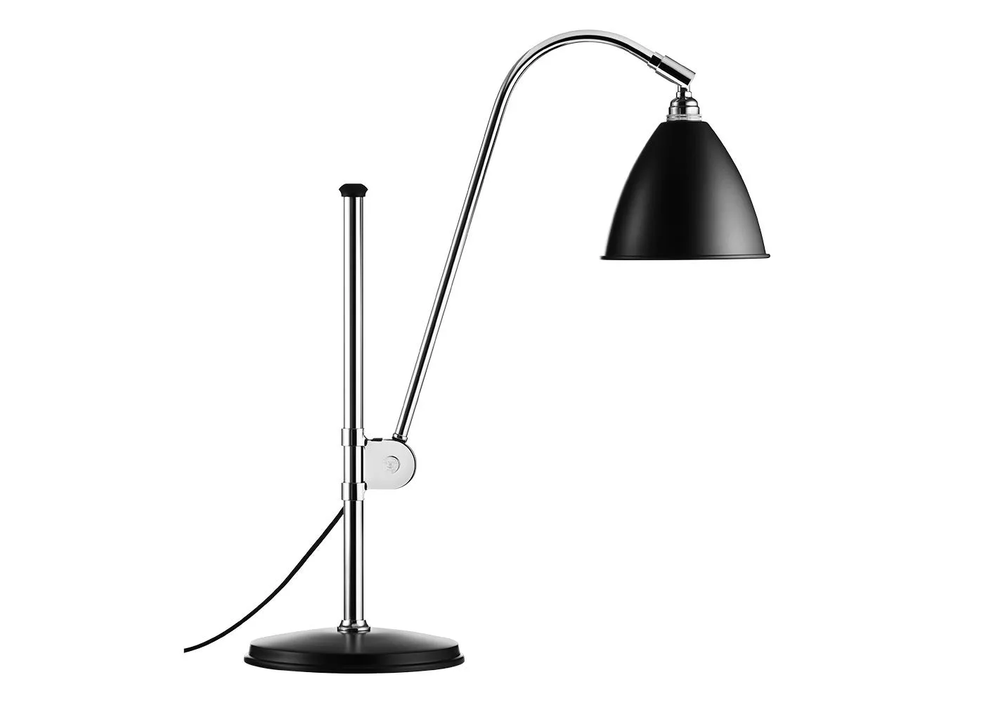 Gubi Bestlite BL1 Table Lamp Chrome Base Semi Matt Black Shade