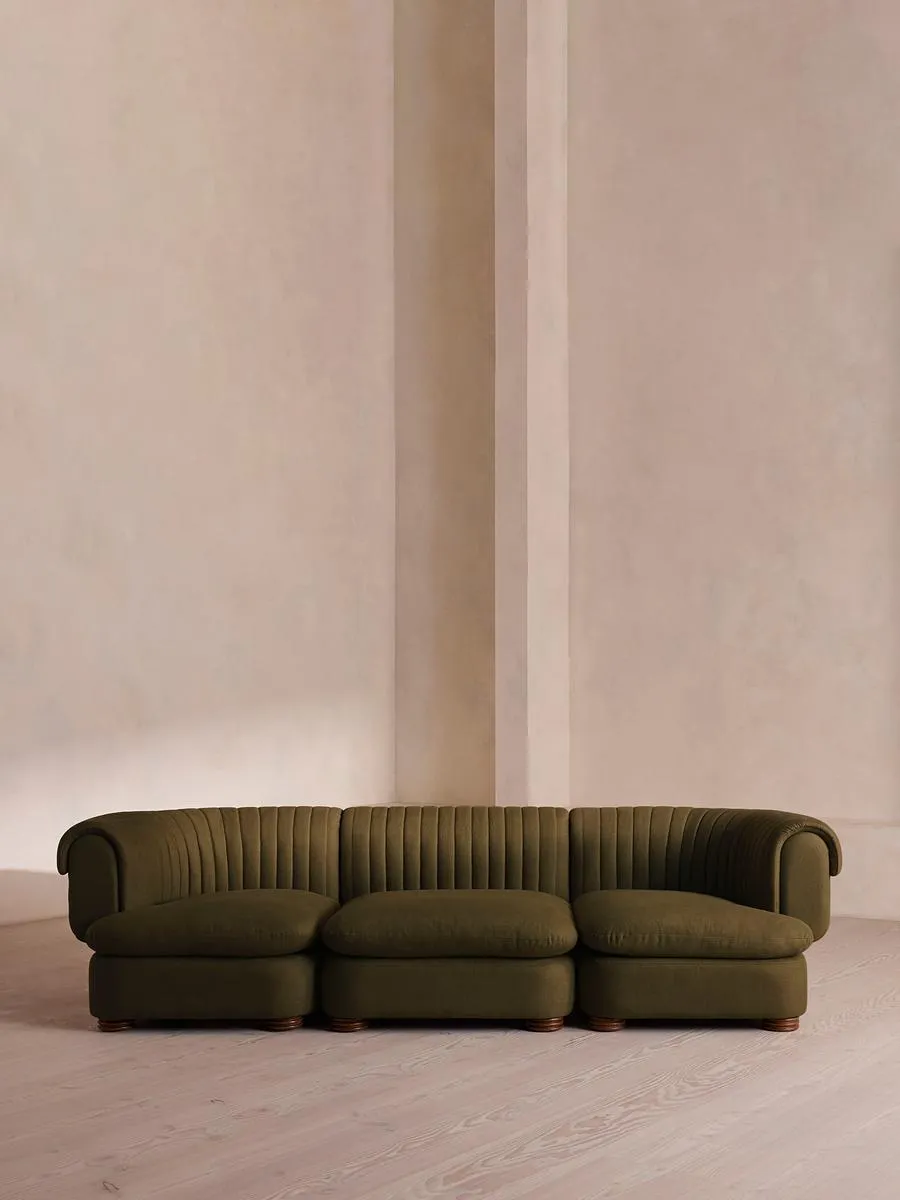 Rava Modular Sofa, Four Seater, Linen, Olive