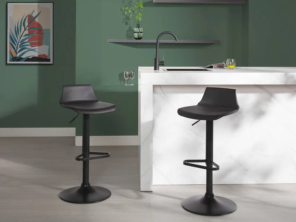 Vente-unique Set Of 2 Polypropylene Bar Stools - Black - CALAS 3
