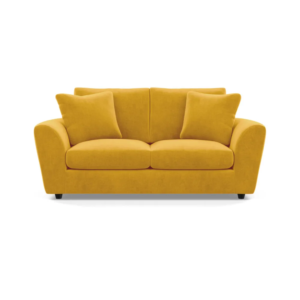 Heal's Snooze 3 Seater Sofa Smart Luxe Velvet Canary Black Feet