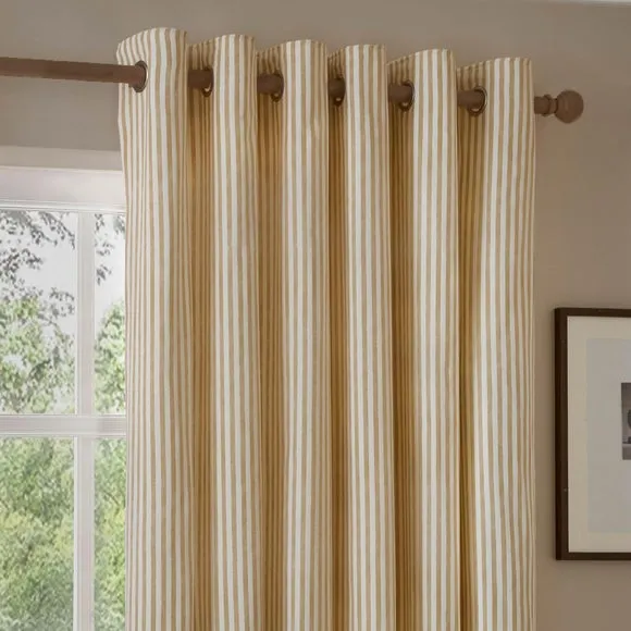 Yard Hebden Striped Eyelet Curtains (Blackout Available) 1