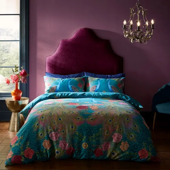 Matthew Williamson Xanadu Peacock 100% Cotton Duvet Cover & Pillowcase Set 1