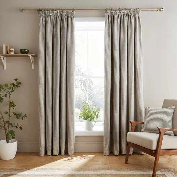 Churchgate Herringbone Striped Pencil Pleat Curtains 2