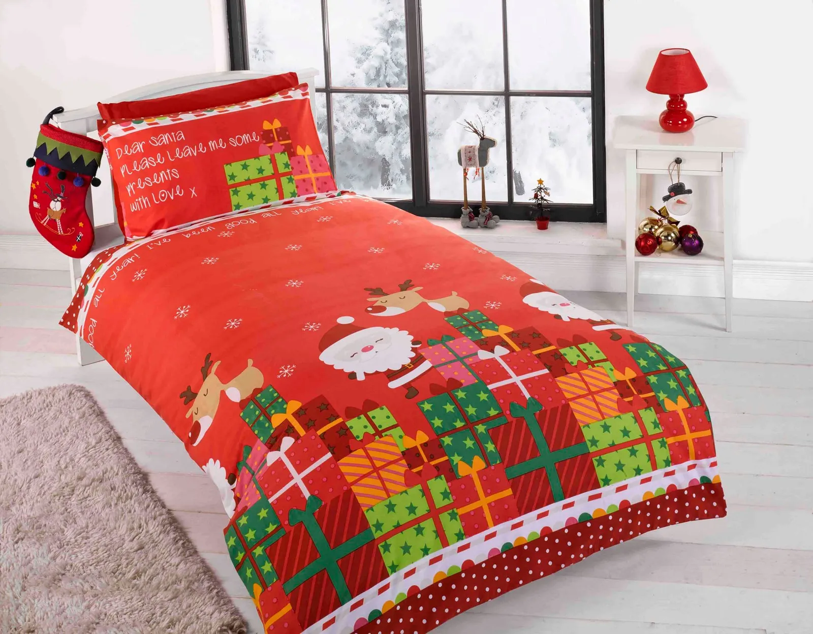 Rapport Home Dear Santa Duvet Set Multi Single, Multi