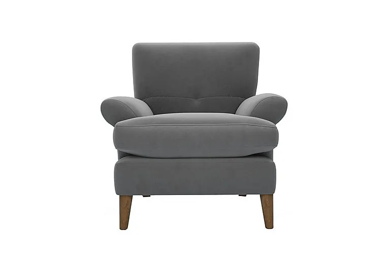 Bronwyn Fabric Joshua Armchair With Washed Oak Feet - Koala Cub