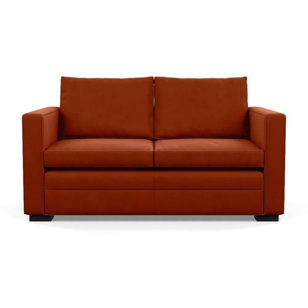 Heal's Palermo 2 Seater Sofa Nobilis Velvet Rust Black Feet