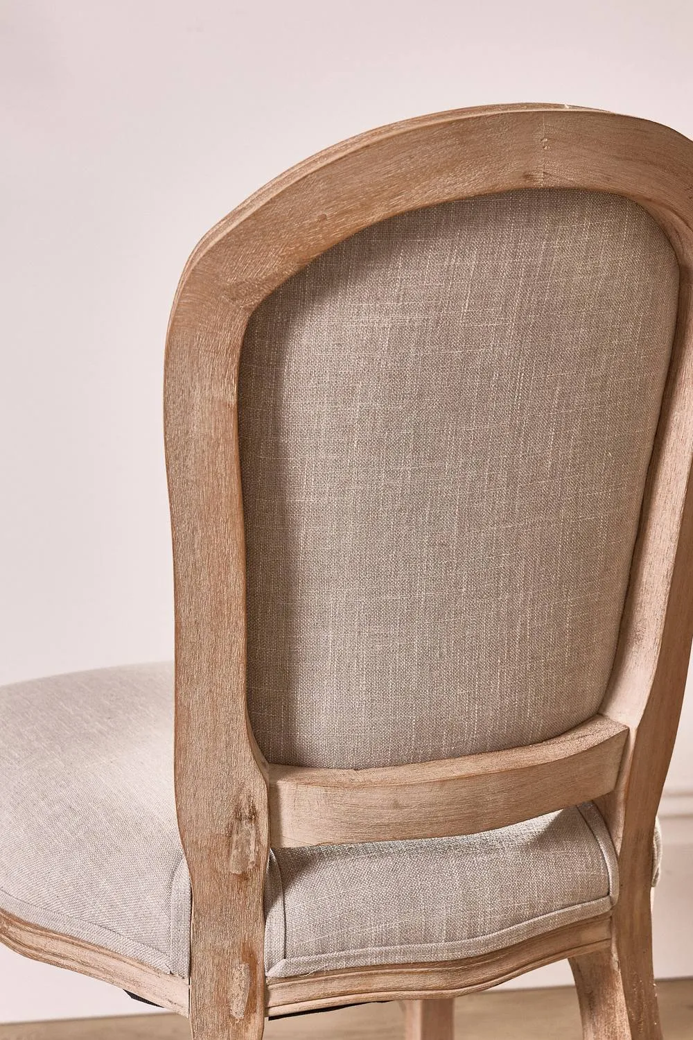 Dibor 4 Set Vintage Linen Solid Wood Frame Home Furniture Dining Chairs in Grey 5