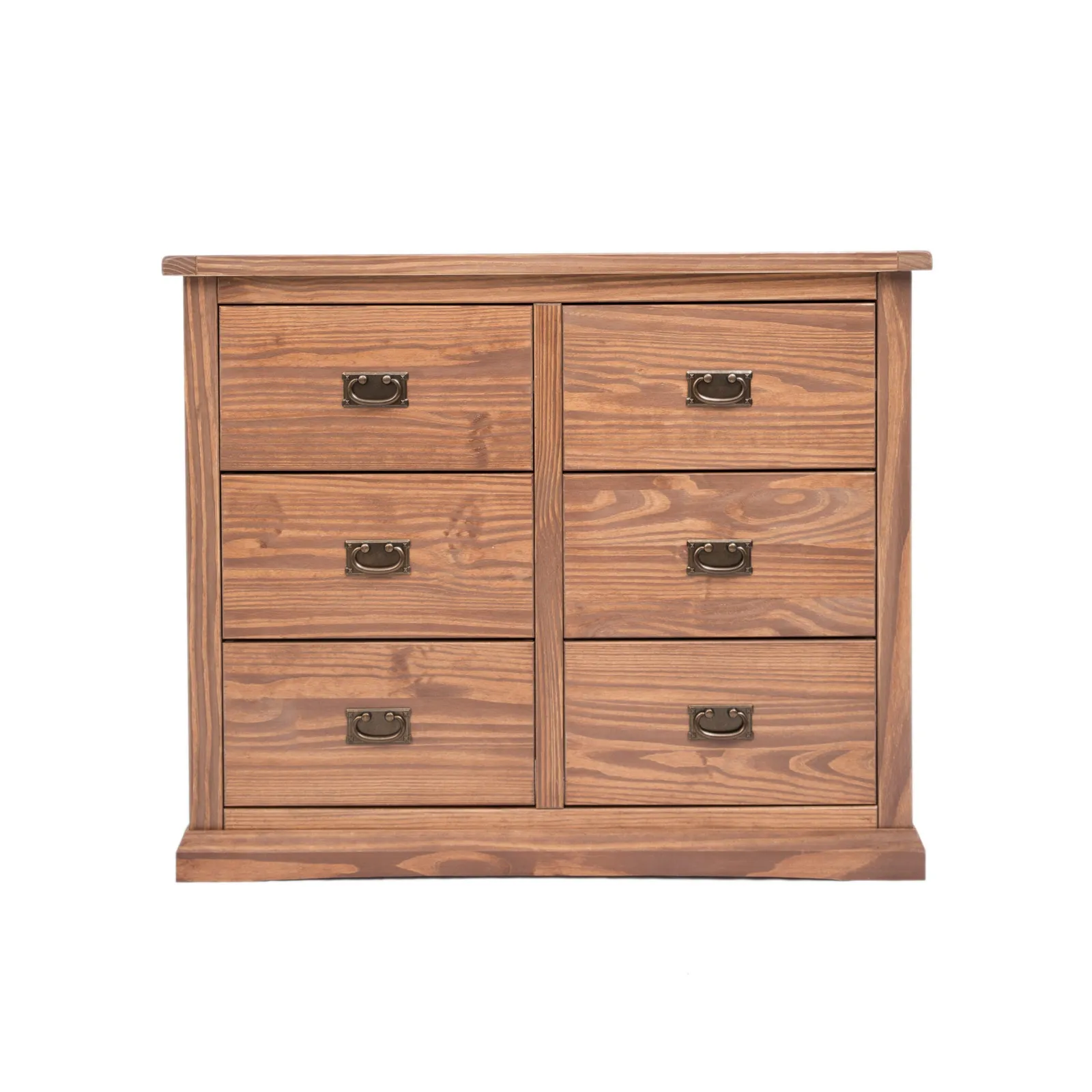 Cabinet Bits Tirolo 6 Drawer Chest of Drawers Bras Drop Handle in Brown 2