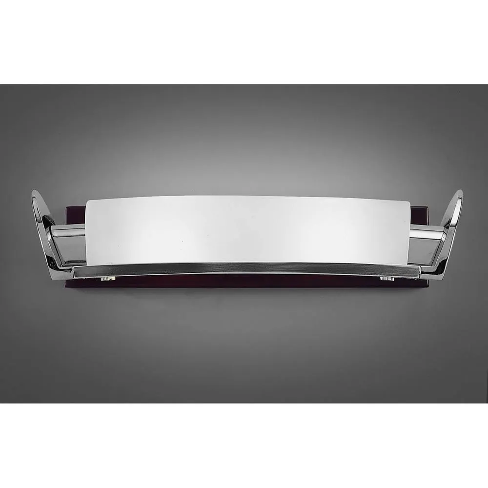 Netlighting Zira Wall Lamp Switched 2 Light G9 Chrome Frosted White Glass Wenge in Grey 2