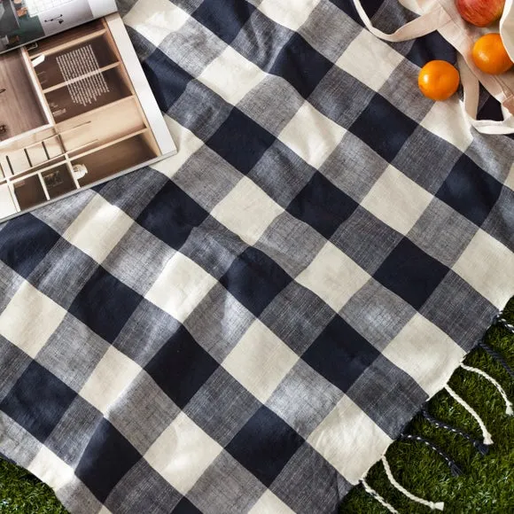 Yard Chesil Check Cotton Throw Blanket 130cm x 170cm 5