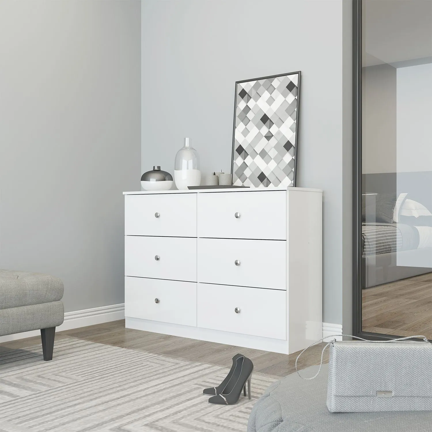 Seconique Denver 6 Drawer Chest in White