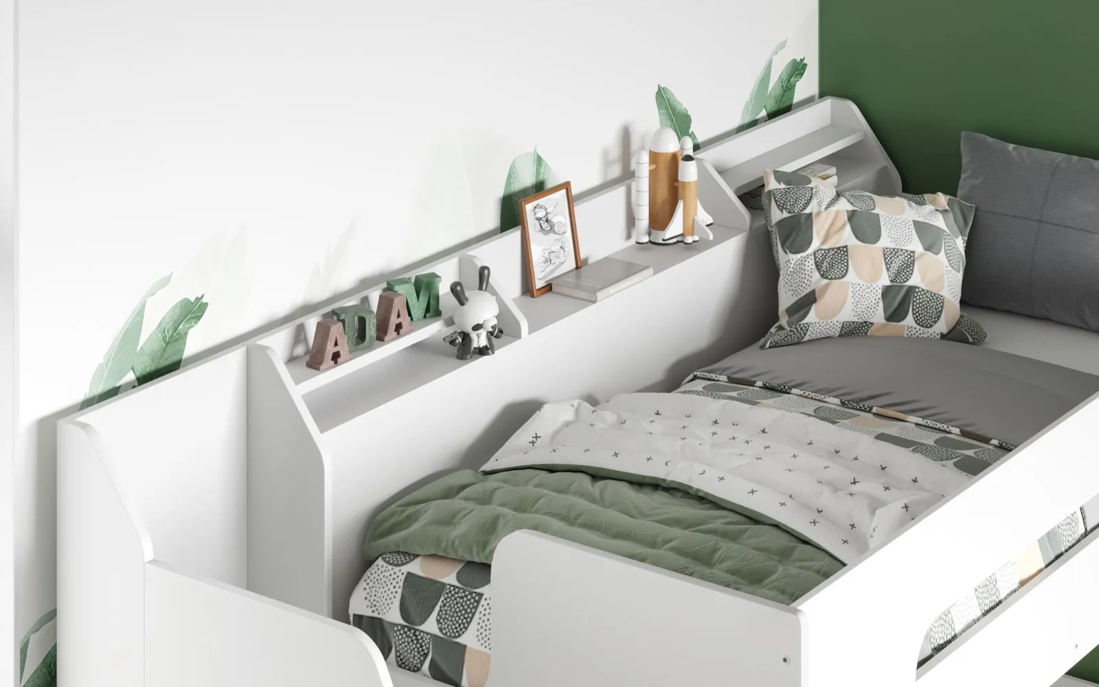 Flair Stepaside Staircase L Shaped Bunk Bed in White 6